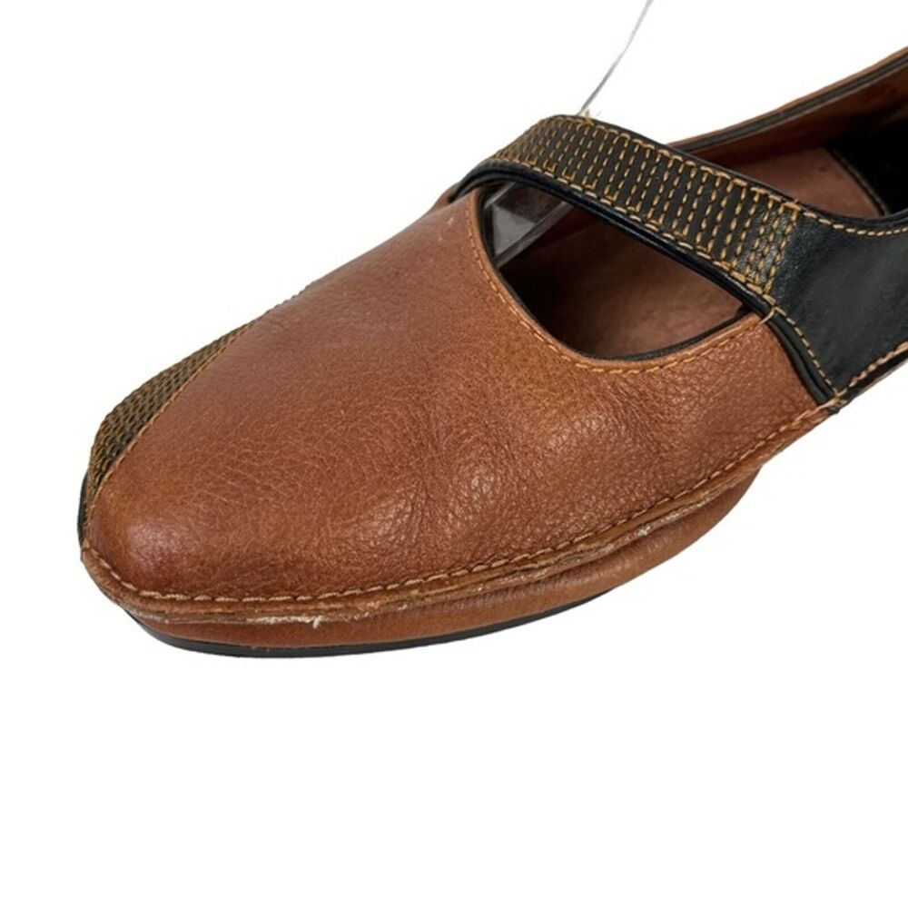 CLARKS Genuine Leather Mary Jane Flats Loafers Black Brown Casual Shoes sz 6.5 - Picture 11 of 12